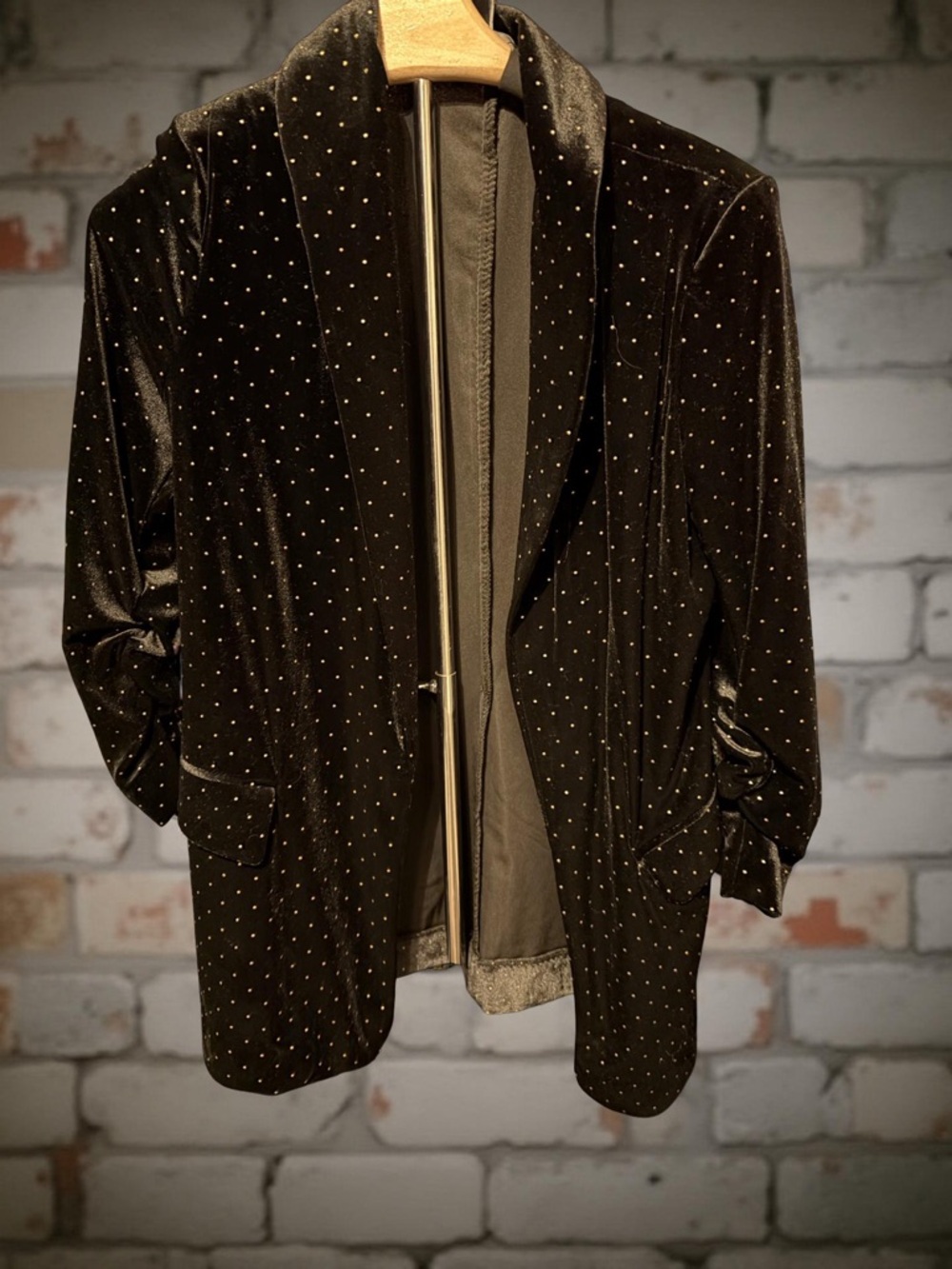 Black Velvet Studded Blazer Jacket